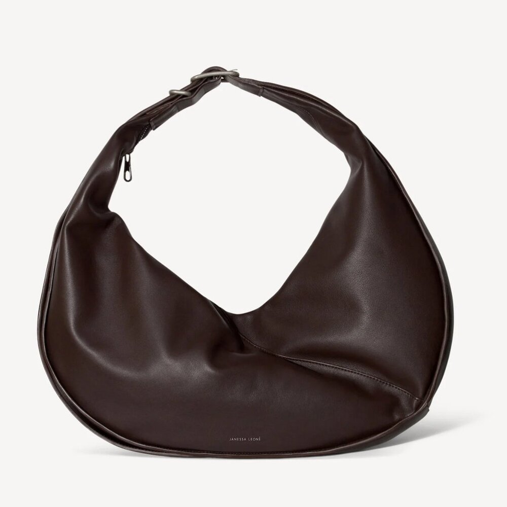 Latest JANESSA LEONE Bowe brown leather shoulder tote crossbody bag $697!